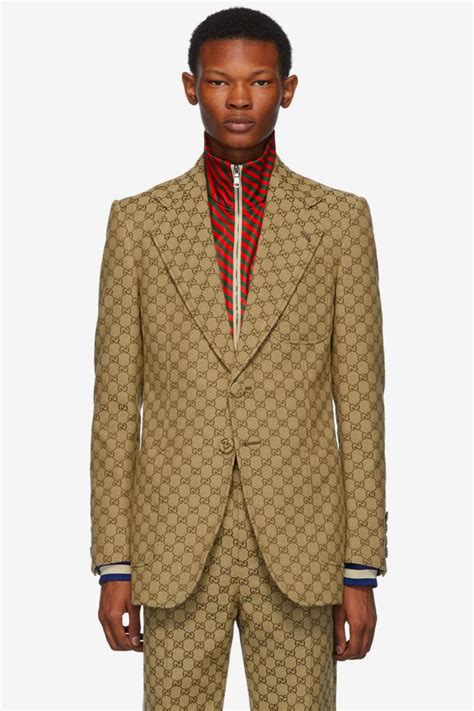 mens gucci suit jackets|men's navy gucci jacket.